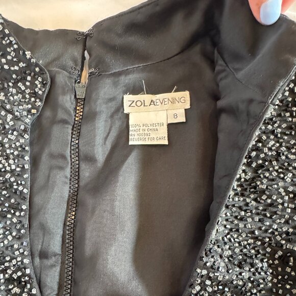 Zola Evening Beaded Top Black Women Size 8 - Picture 4 of 7
